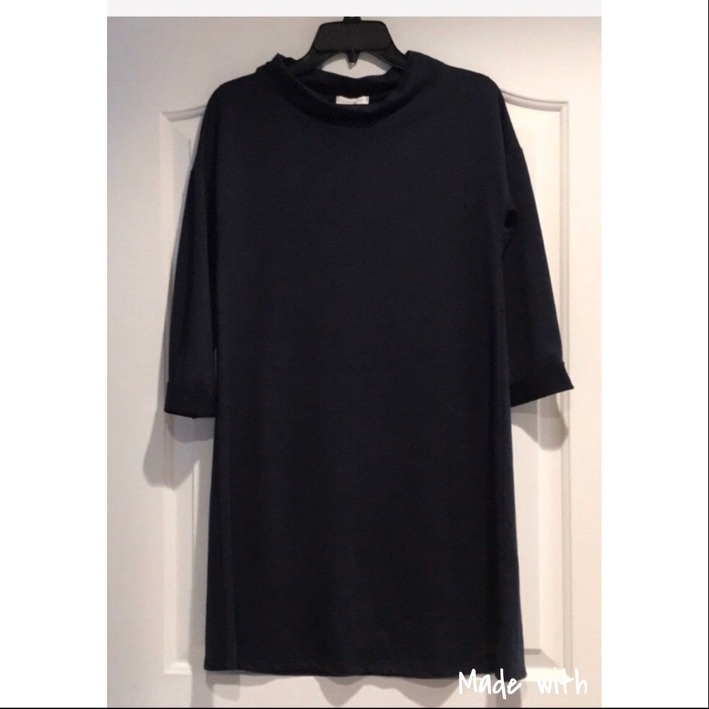 Boutique Navy Dress Short Style 3/4 length Sleeve